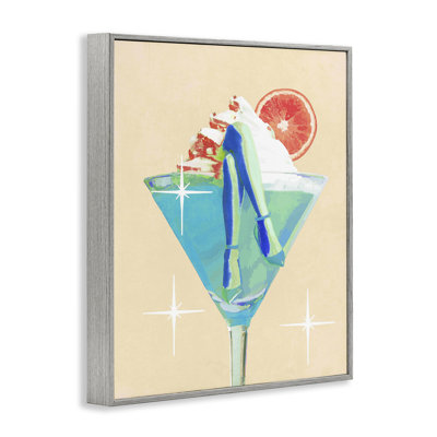 Cocktail avec pieds croisés, art giclée sur toile, design par Lil 'Rue