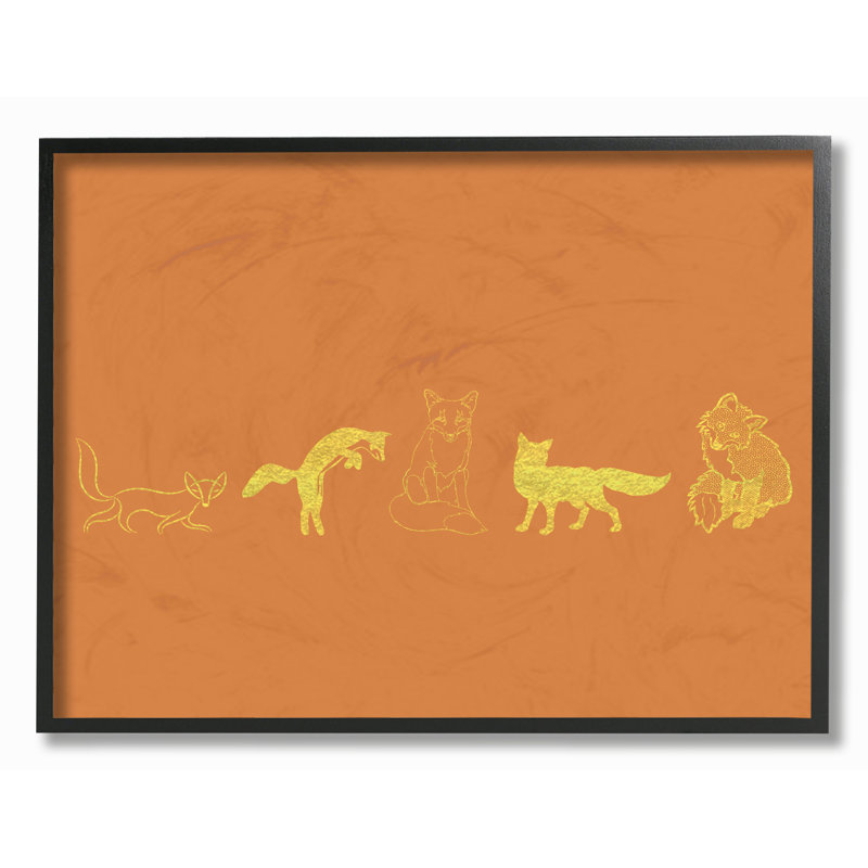 « fox », impression encadrée, H 11 po x l 14 po, Giclée encadrée noir minuit