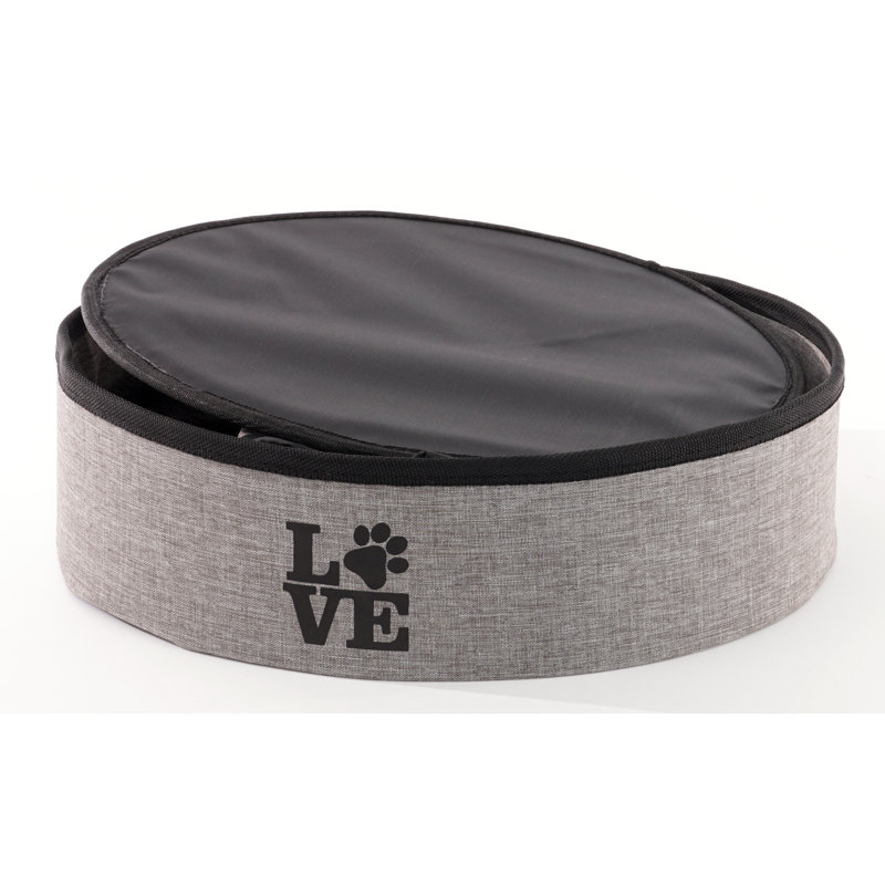 Small Charcoal Nylon Foam 2-Tier Collapsible Cat Cave