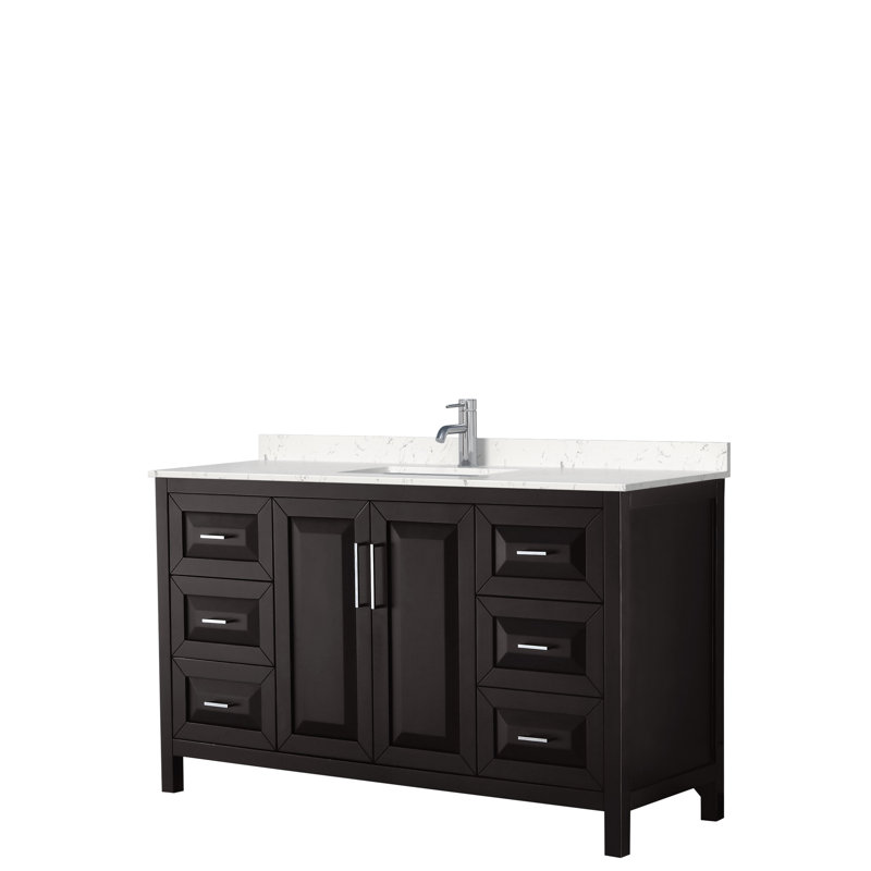 Daria 60" Single Bathroom Vanity Set, Dark Espresso, Polished Chrome, 60"