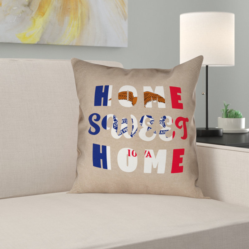 Coussin Katelyn Smith Home Sweet, 40 po x 40 po, Polyester/mÃ©lange de polyester - utilisation intÃ, Coussin décoratif