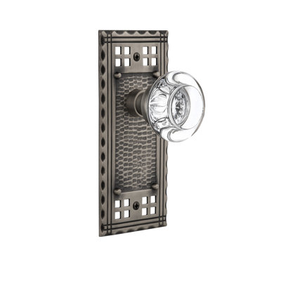 Assiette artisanale avec bouton de porte en cristal transparent Nostalgic Warehouse