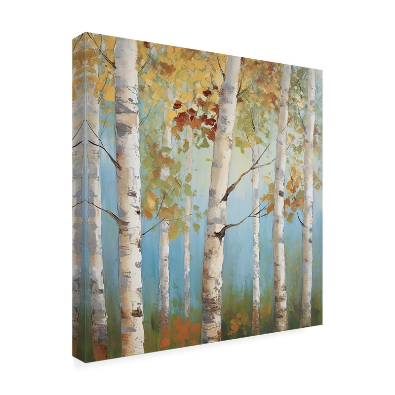 «Birch Forest I» sur toile par Sasha, H 14 po x l 14 po x P 2 po