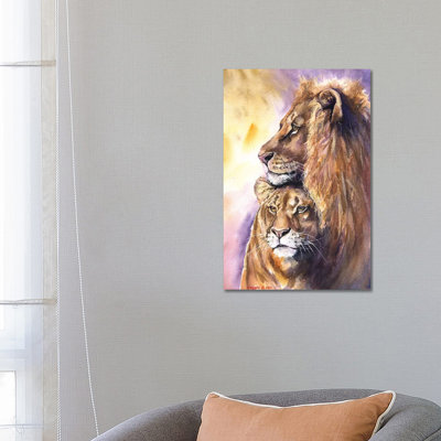 Lion Family 1 Piece Wrapped Canvas Wall Art