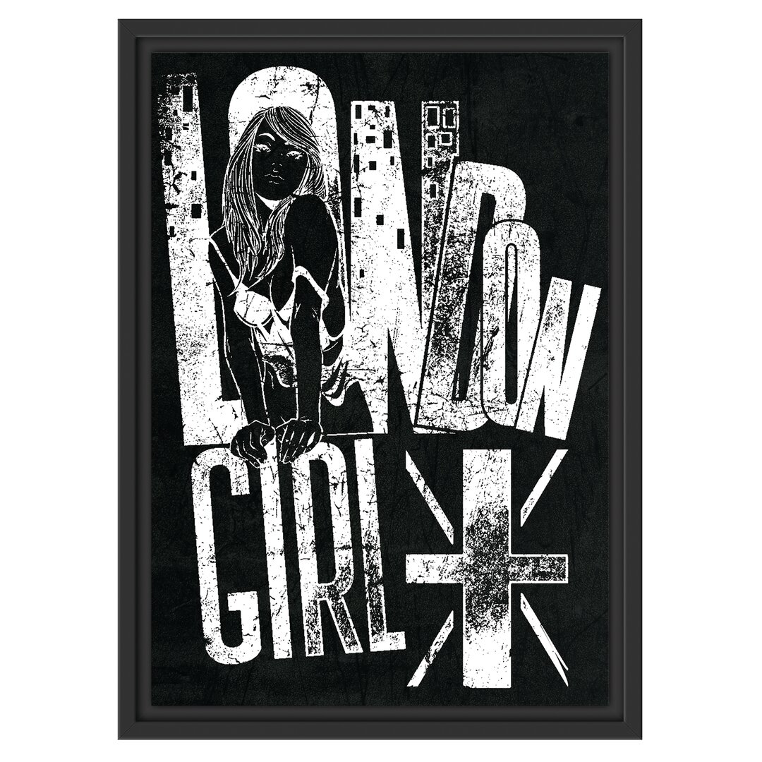 Gerahmtes Wandbild London-Girl black