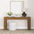 66 Inch Solid Wood Console Table, Modern Narrow Entryway Table For Hallway, Behind Sofa, Living Room, Foyer, Pecan Wirebrush Finish