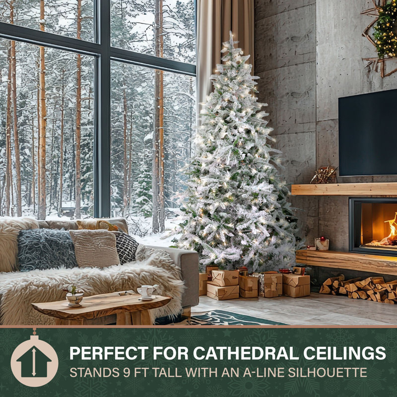 Mountain 9' White Pine Artificial Christmas Tree with 800 Lights