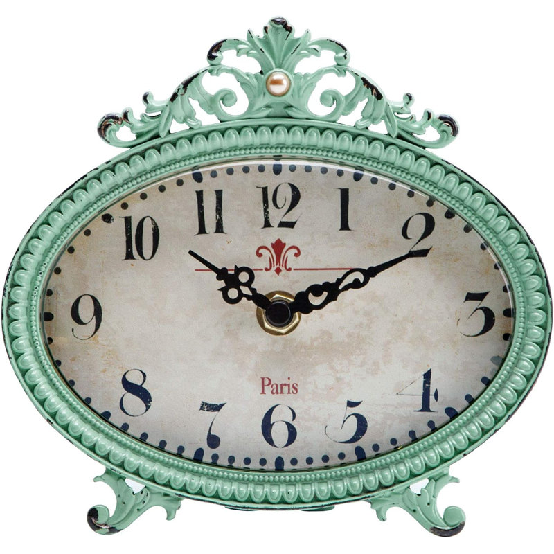 Analog Quartz Movement / Crystal Tabletop Clock, Blue