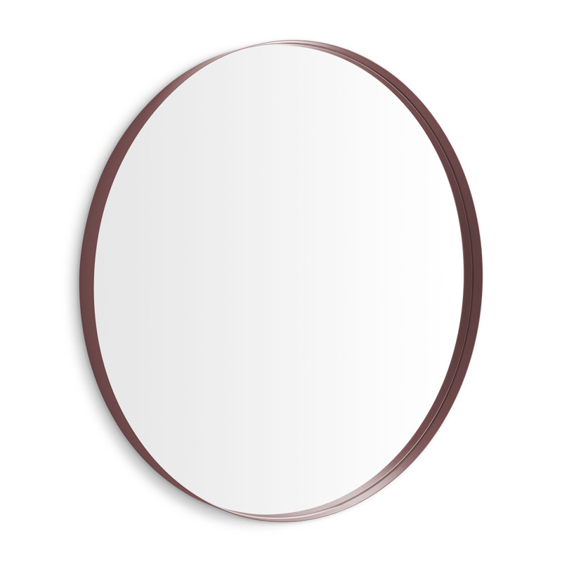 Hoopla Round Metal Wall Mirror, Putty, 46" x 46"
