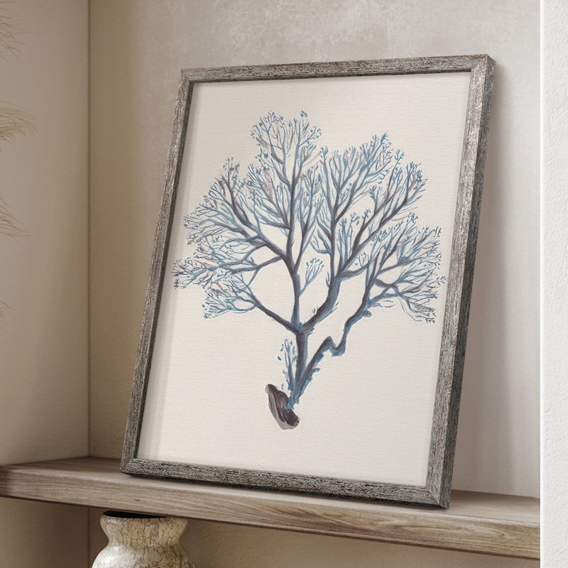 Indigo Reef III Framed Print - Solid Wood, 11" H x 9" W