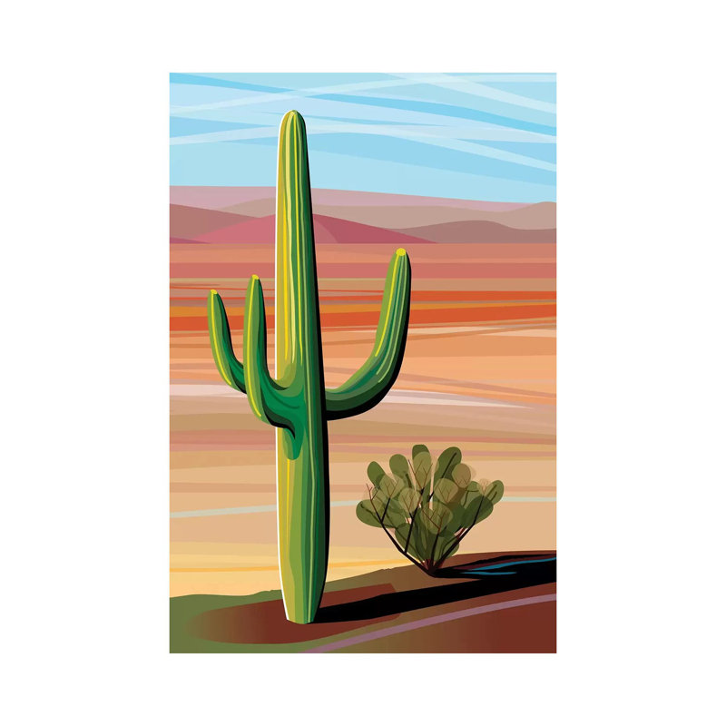 Sonora Desert Saguaro by Charles Harker - Wrapped Canvas Rectangle Print, 66cm H x 46cm W
