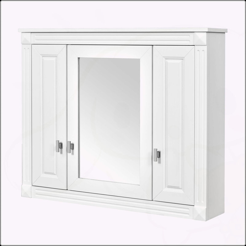 Armoire de salle de bain murale polyvalente avec plusieurs tablettes et miroir