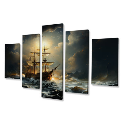  'Pirate Boat Carabian Legacy I - Pirate Multipanel Wall Art