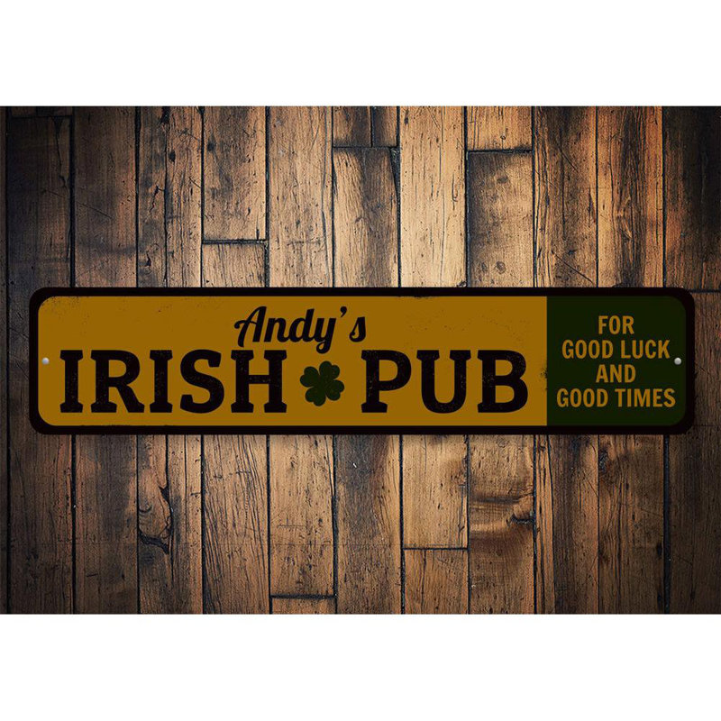 Plaque irlandaise irlandaise, H 6 po x l 24 po x P 0,06 po
