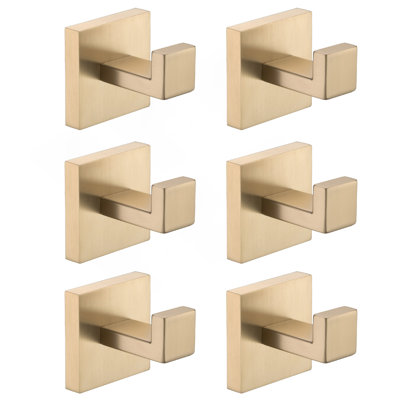 6 Pack Wall-Mounted Stainless Steel Bathroom Towel Hooks/Coat Hooks For Bathroom, Bedroom, Kitchen