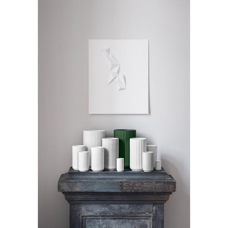 Vase en porcelaine Lyngby, Vert, H 12,2 po x l 6,9 po x P 6,9 po
