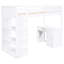 Lit mezzanine simple avec tablettes et bureau - Blanc