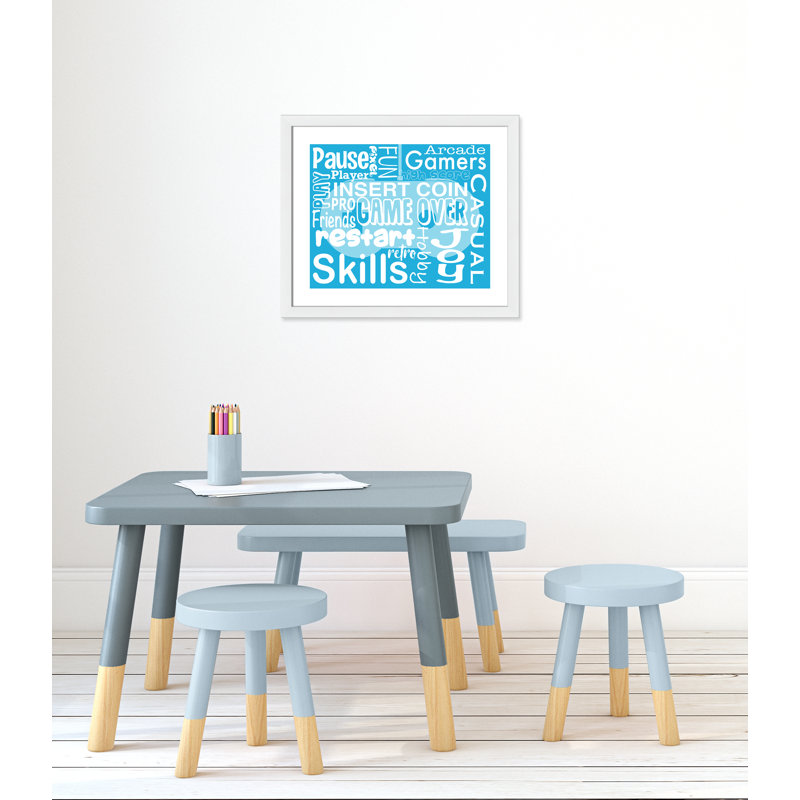 Décoration murale Juvenile Gaming, H 20,5 po x l 24,5 po x P 0,63 po, Cadre blanc