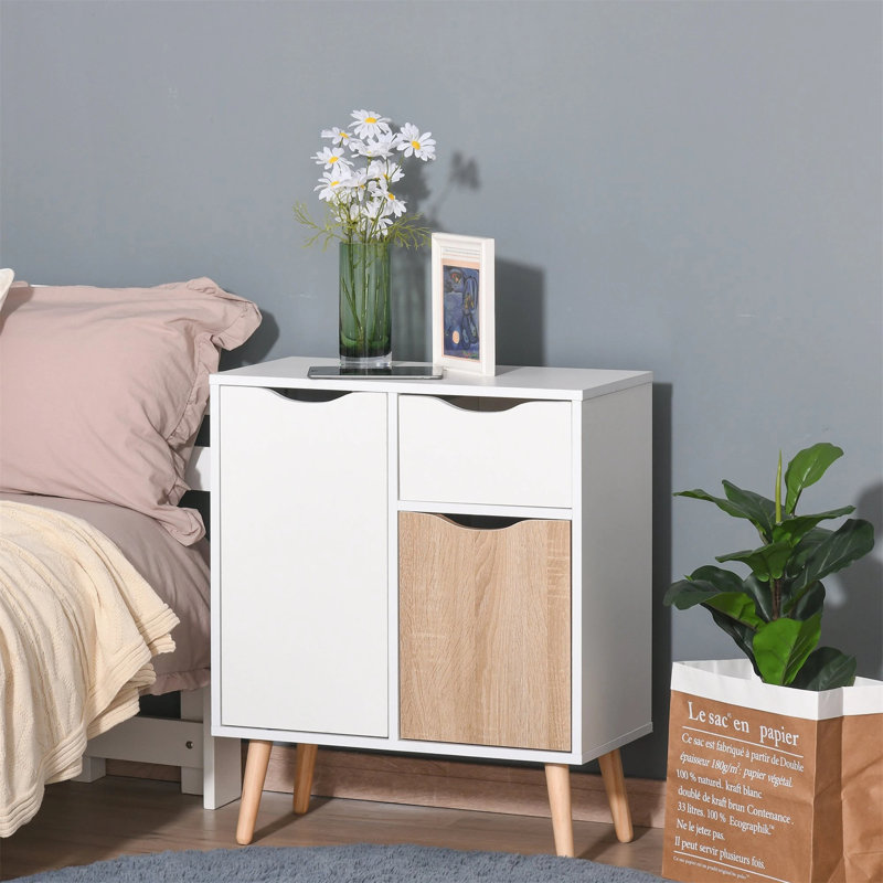 Kamden 60cm Sideboard, White/Brown
