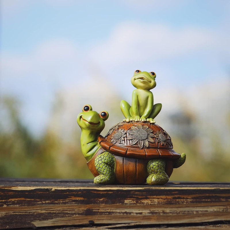 Statue de jardin grenouille et tortue