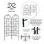 71 treillis de jardin en métal 71 po x 19,7 po, support pour plantes d'extérieur rouille, noir, assemblage simple, treillis galvanisé en tube 4 antirouille, facile à installer, matériau robuste