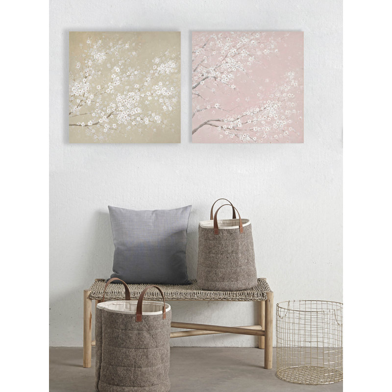 Flowering Almond Trees - 2 Piece Wrapped Canvas Print