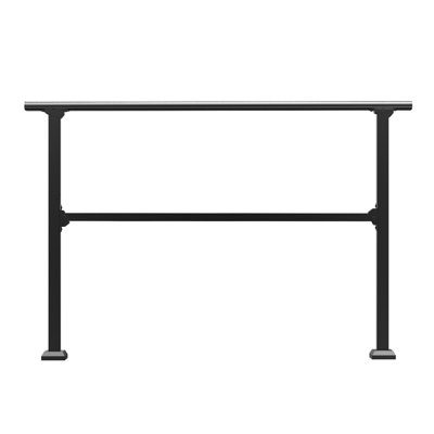 Transitional Stair Handrail 4-5 Steps Carbon Steel 1 Piece Black Square Tube