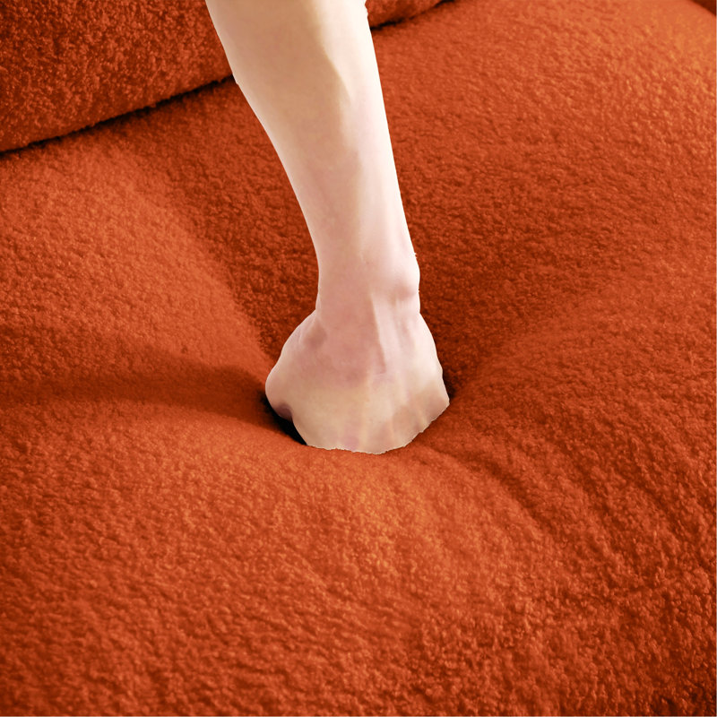Chaise d'appoint, fauteuil sans accoudoirs avec coussin, Orange