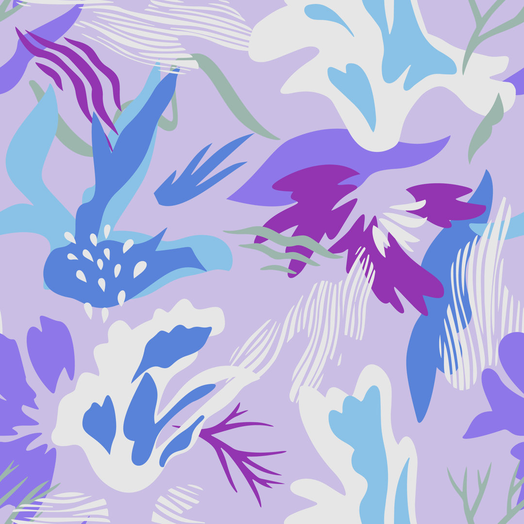 Abstract Botanical Seamless Pattern. by Galina Kamenskaya - Wrapped Canvas Print