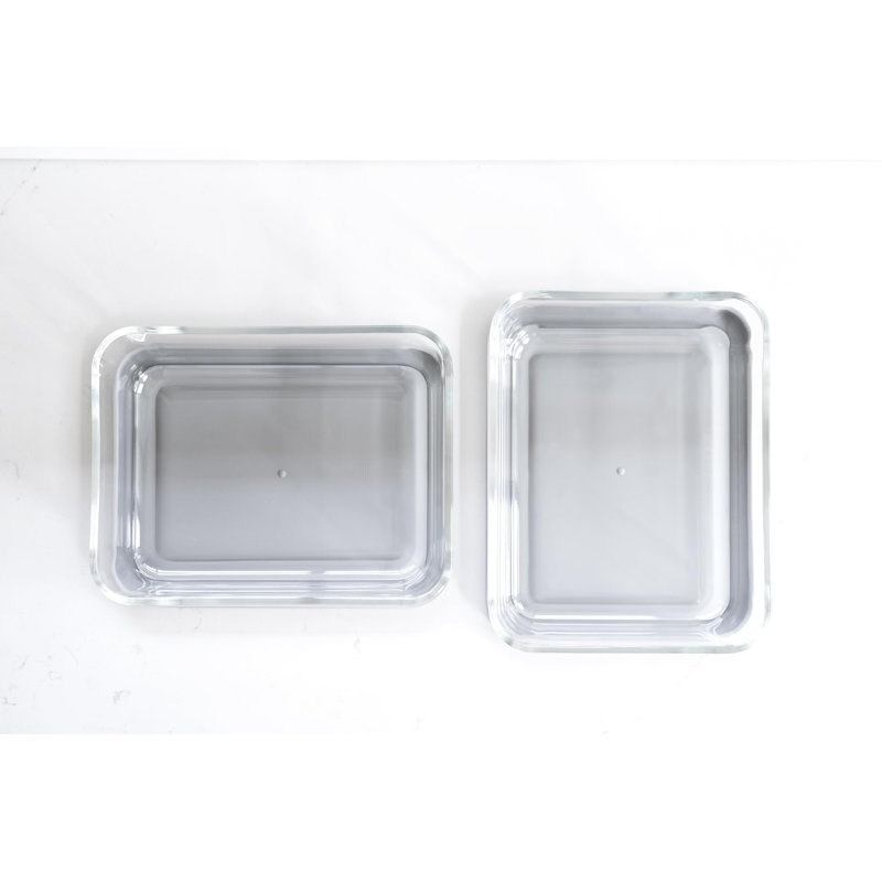 Verre 52,4 oz. Contenant alimentaire, Gris