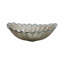 Bol décoratif décoratif festonné en verre nervuré pour la décoration de la table - Bol décoratif moderne avec design ovale texturé pour la cuisine - 26 po, gris