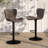 Set of 2 Outdoor Bar Stools with Backrest, All-Weather Teslin Adjustable Height Swivel Counter Chairs, Matte Black Base, Waterproof Cover Included for Patio, Poolside & Garden-1819249350