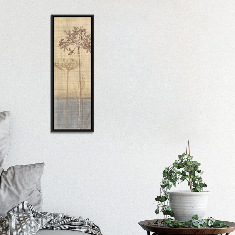 « botanique sketchbook ii », reproduction d’impression sur toile tendue, H 36 po x l 12 po x P 1,5 po, Cadre noir