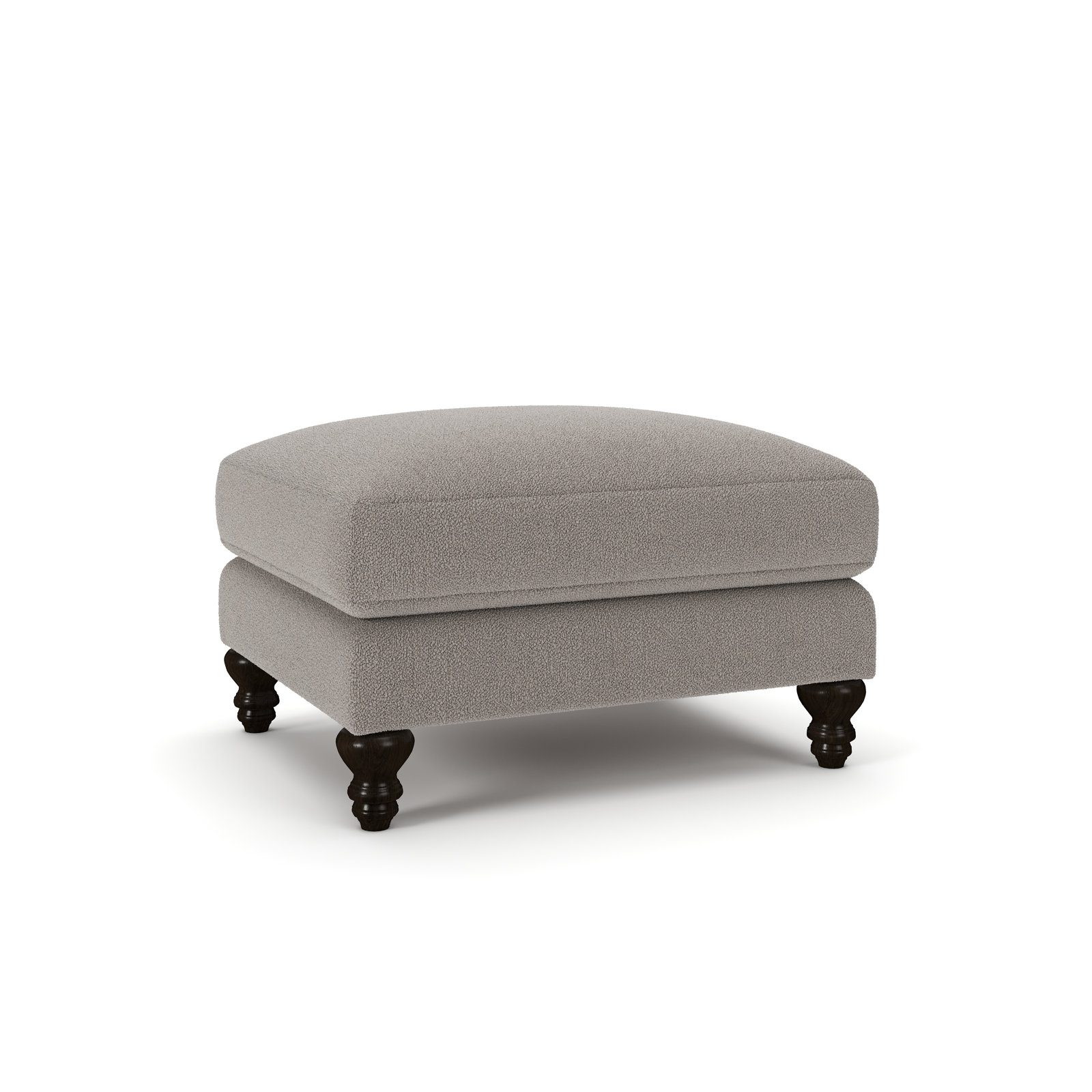 Walters Upholstered Ottoman, Apollo Pebble Boucle