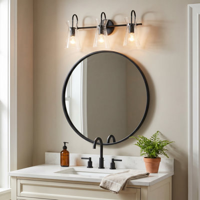 Farryn 3 - Light Dimmable Matte Black Vanity Light
