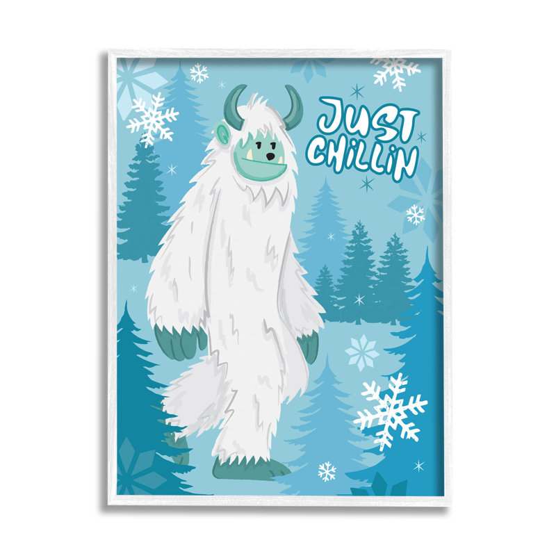 Just Chillin Funny Winter at-234, H 20 po x l 16 po x P 1,5 po, Giclée encadrée blanc bord de mer