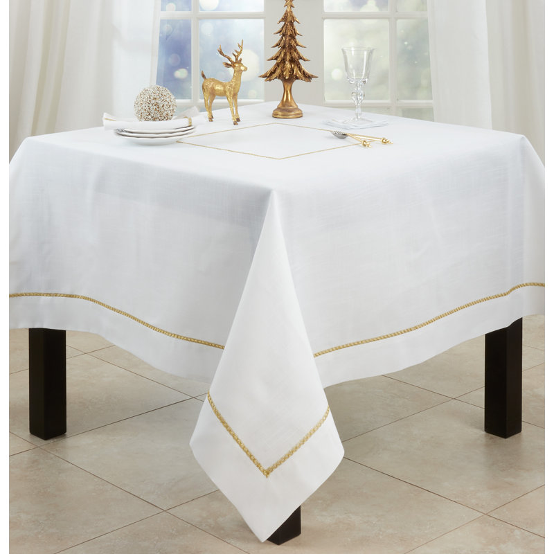 Aloway Polyester Tablecloth, 70" W x 70" L, Gold