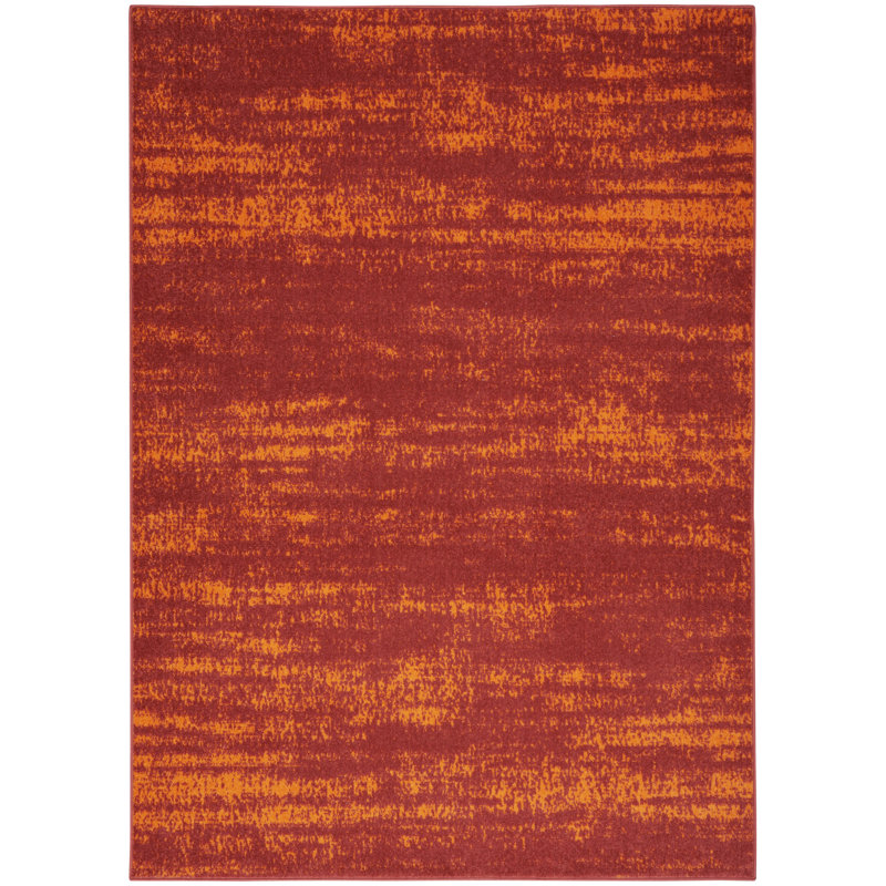 Nourison Essentials Red Indoor/Outdoor Area Rug, Rectangle 5' x 7'