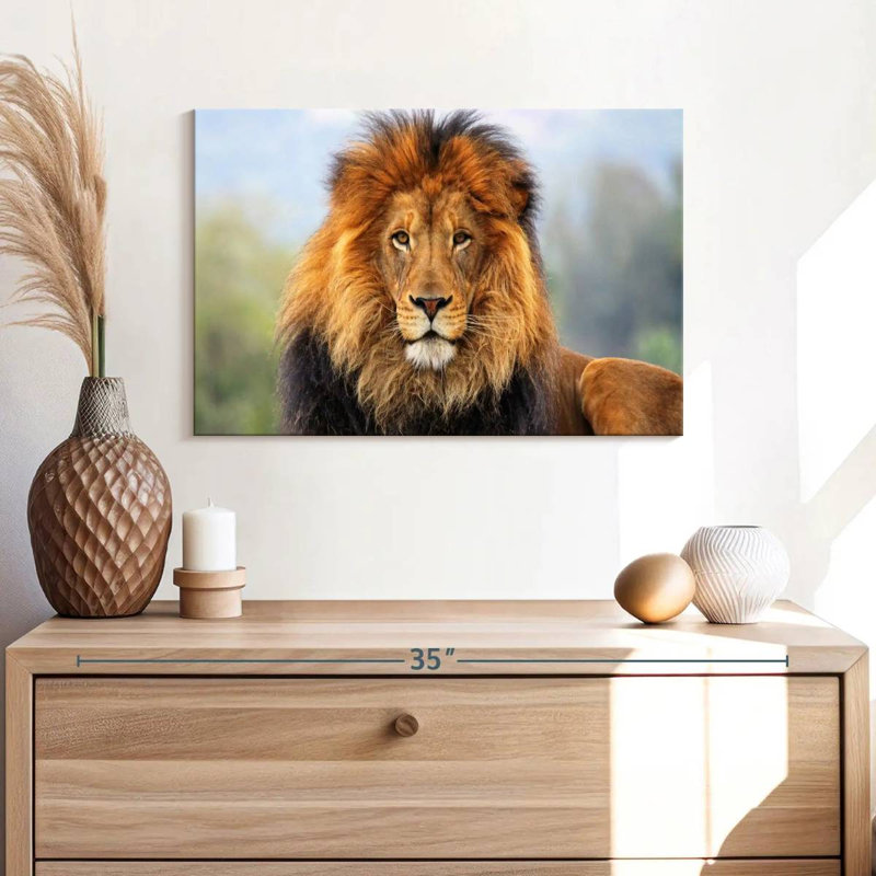 Proud Lion - reproduction sur toile tendue, H 16 po x l 24 po x P 1,25 po