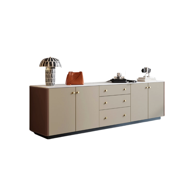 Meuble télé haut de gamme léger et luxueux, 94.49", Brun / Beige