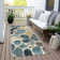 Machine Washable Indoor/Outdoor Xhevrie Teal Rug
