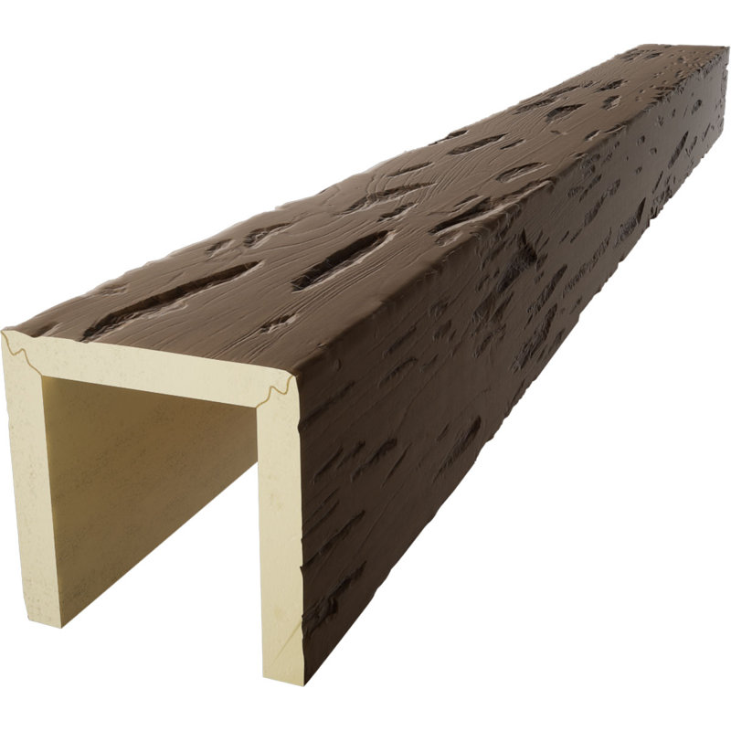 Poutre de plafond 3 côtés Pecky Cypress Endurathane, 4"H x 4"W, Blé doré, 22'L