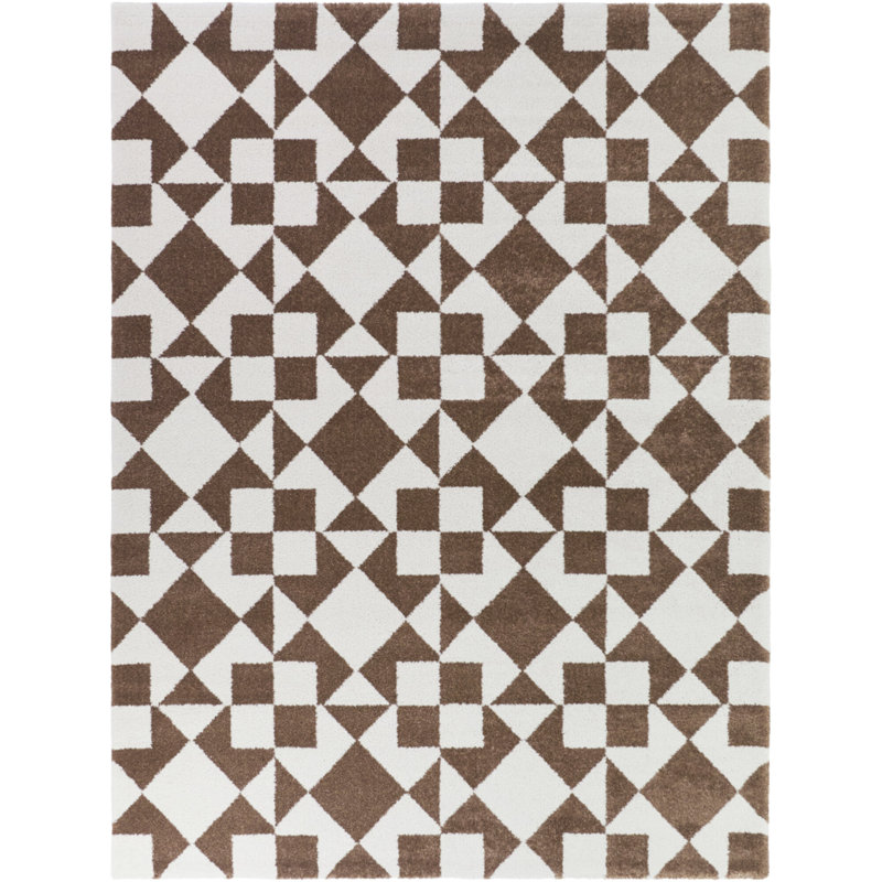 Guildford Rust/Cream Southwest Modern Area Rug, Rectangle 5'3" x 7'
