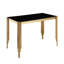 Table de salle à manger rectangulaire en verre de 65 po, plateau en verre trempé et pieds dorés polis, table de style moderne pour la maison, la cuisine et la salle à manger