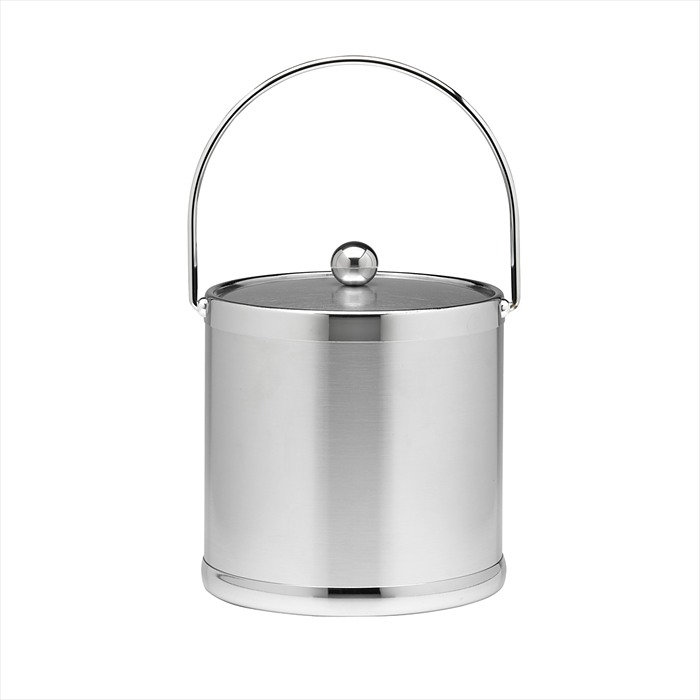 Keenum Metal Ice Bucket, Brushed Chrome