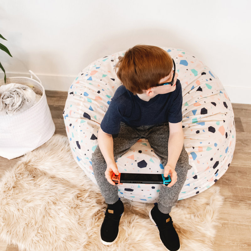 Fauteuil à billes en mousse et mousse Big Joe, Polyester Dolce Terrazzo, H 28 po x l 36,5 po x P 37,5 po