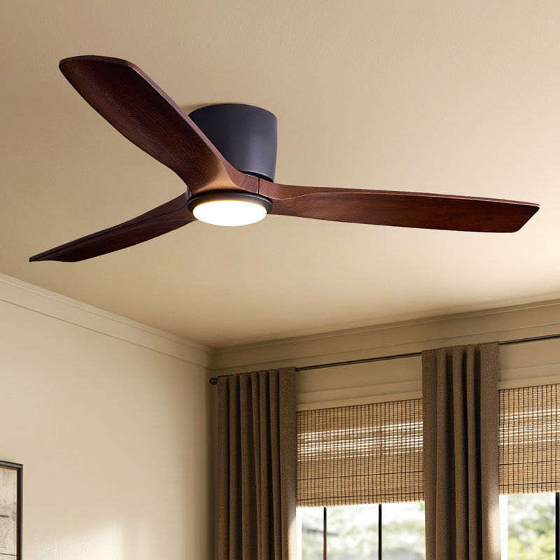 52" Flush Mount Ceiling Fan with Light Low Profile Ceiling Fans