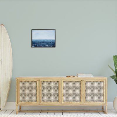 " Choppy Ocean Water Waves Foggy Nautical Horizon " by Michael Willett
