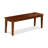 6 Piece Dining Room Furniture Set Contains a Rectangle Kitchen Table and 4 Linen Fabric Dining Chairs with a Bench, Mahogany