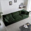 Canapé de style moderne Mid-Century 3 places avec 5 coussins, structure en bois massif pour le salon et amp; Plus | Chenille vert sauge | Mid-Century moderne-1594086820